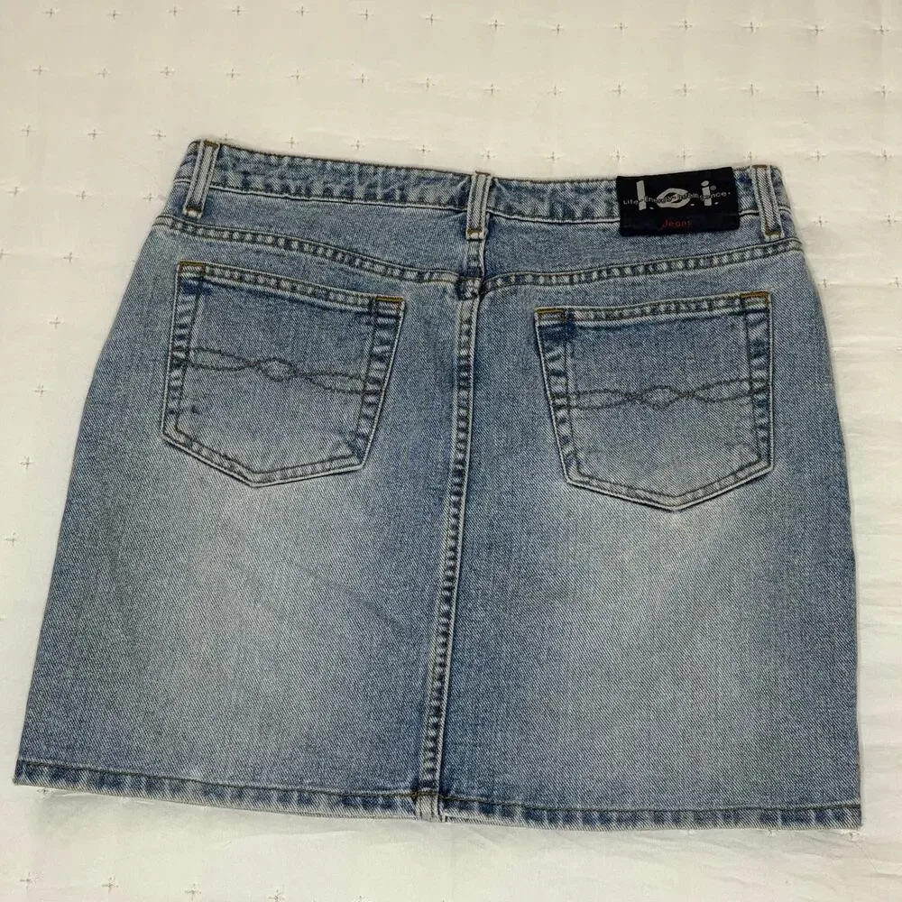 L.E.I. Denim Vintage Mini Skirt Women's 11 Blue